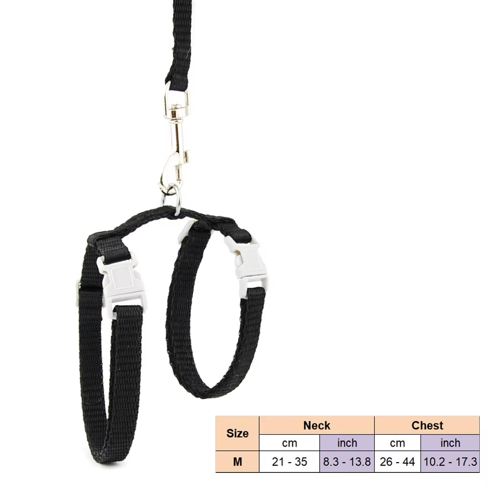 Cat Dog Collar Harness Leash Adjustable Nylon Pet Traction Cat Solid Halter Collar Cats Products Pet Harness Belt for Size M