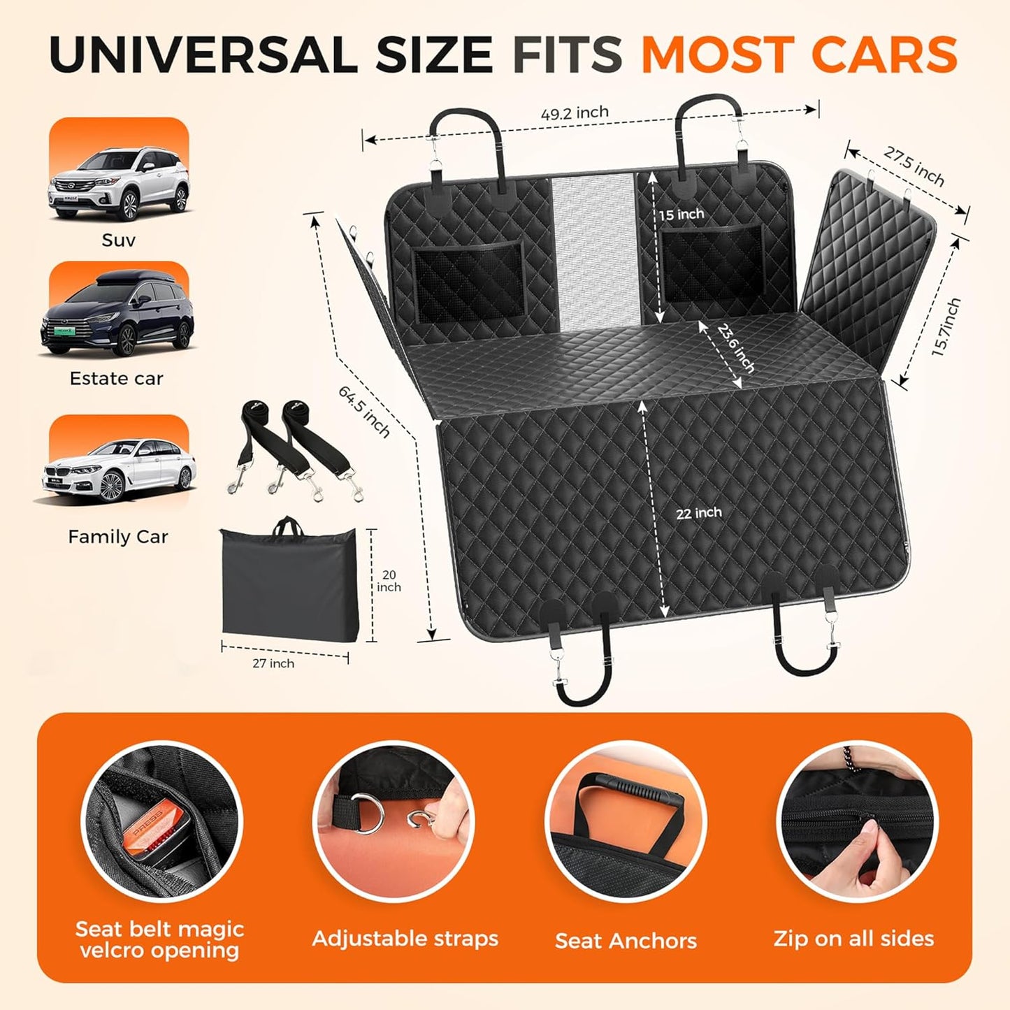 PawRide™ – Heavy-Duty Back Seat Extender for Dogs