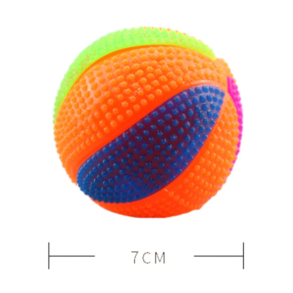 Squeaky Dog Toys LED Flashing Light up Color Changing Sound Bouncing Funny Pet Dogs Ball Toy