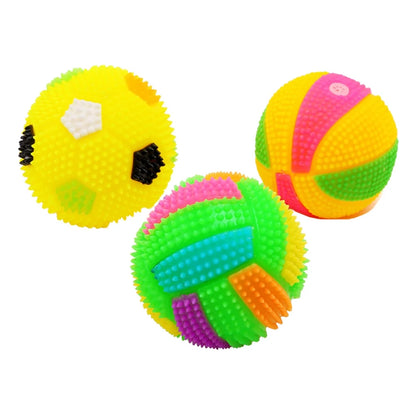 Squeaky Dog Toys LED Flashing Light up Color Changing Sound Bouncing Funny Pet Dogs Ball Toy