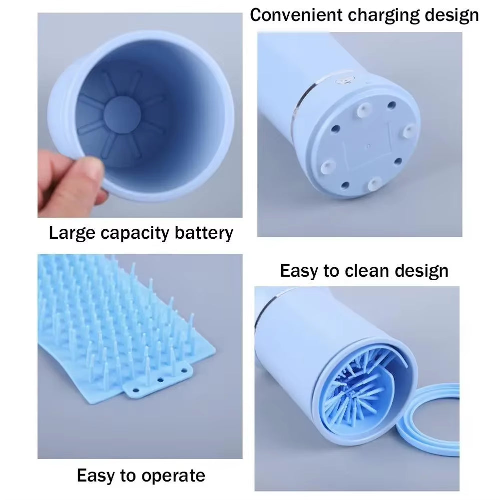 Pet Feet Washer Electrical Pet Paw Cleaner Automatic Dog Quick Low Cleaner Legs Foot Washer Cup Portable Noise Dog Cat Clean