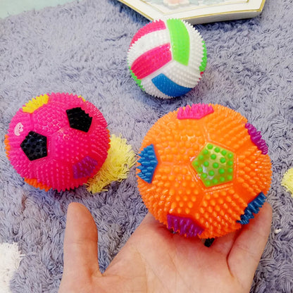 Squeaky Dog Toys LED Flashing Light up Color Changing Sound Bouncing Funny Pet Dogs Ball Toy