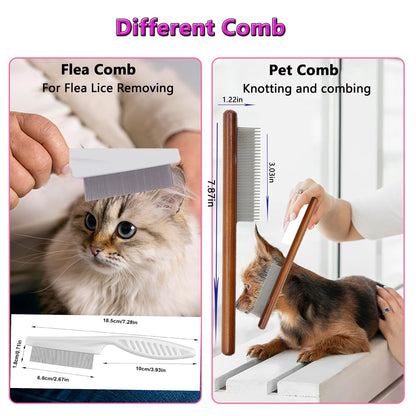 7 Pcs Cat Dog Brush Grooming Kits, Best Combo Brush for Dogs Cats