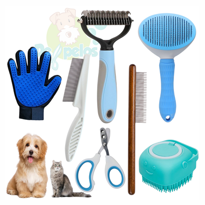 GroomMate™ – 7-Piece Pet Grooming Kit (Blue or Pink)